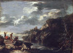 Salvator Rosa - 岩石海岸上的一个土匪
