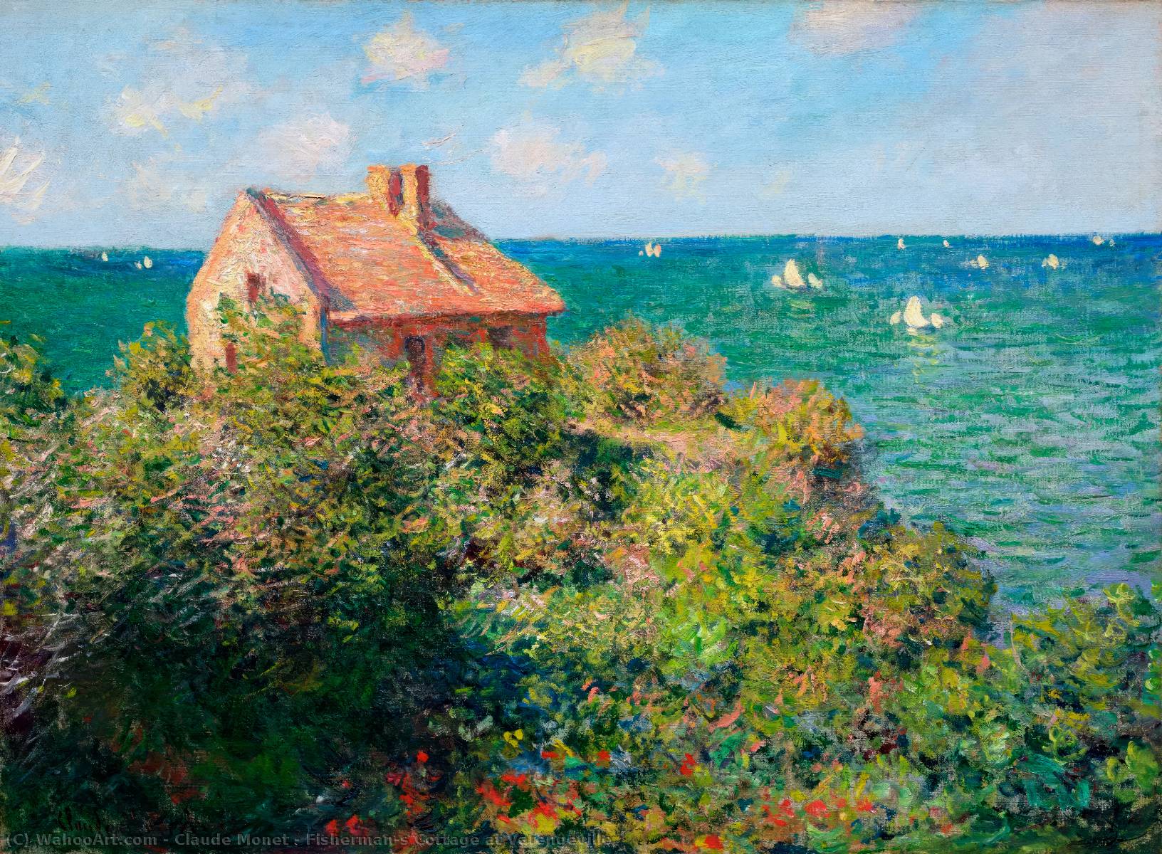 画复制fishermans瓦伦格维尔小屋1882通过claudemonet1840