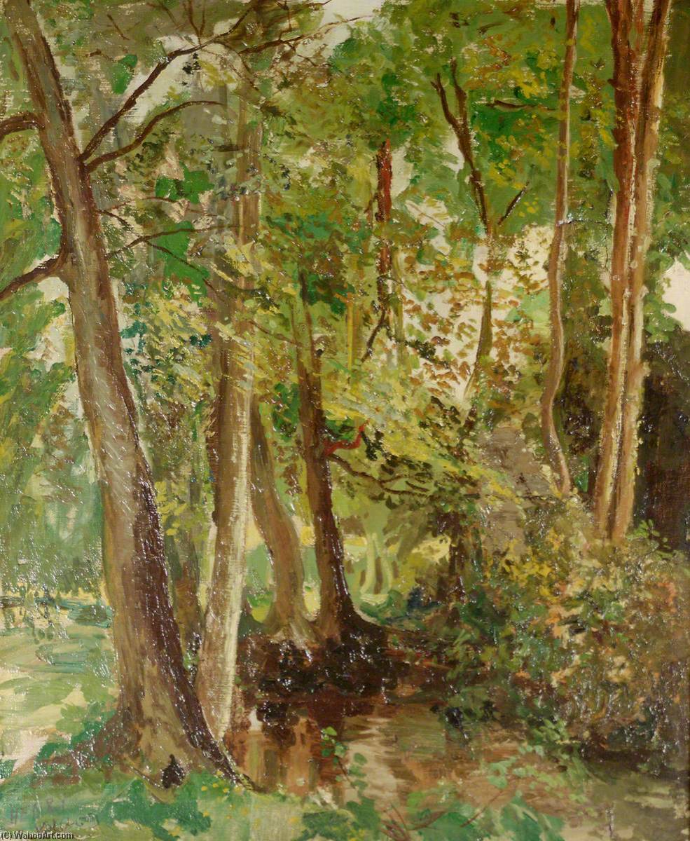 树, 油画 通过 henry joseph wood