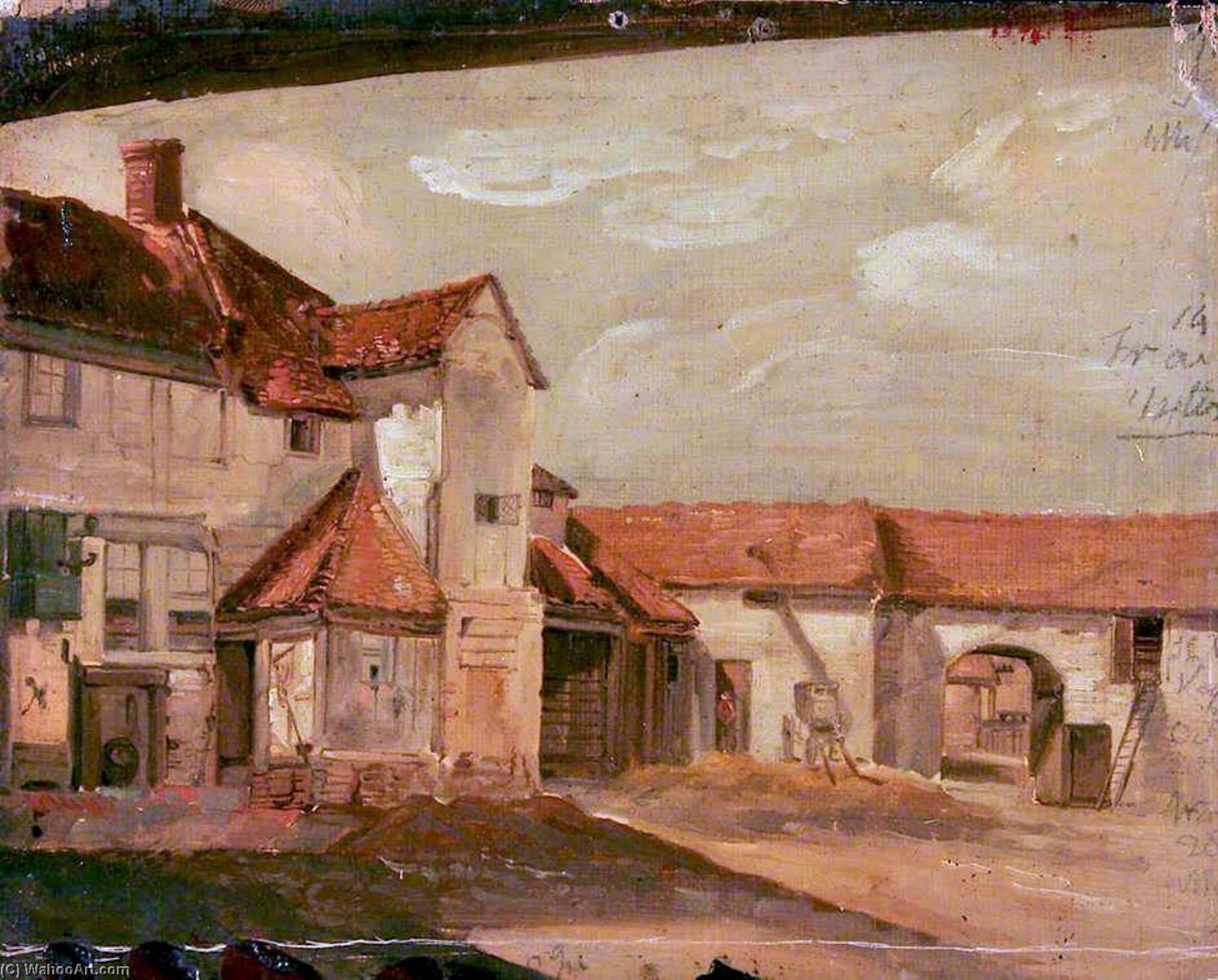 农场建筑物, 油画 通过 joseph clover