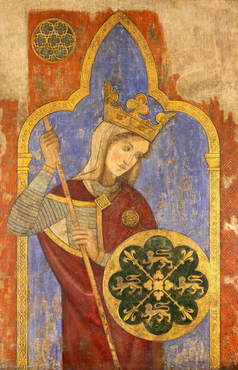 画复制重建的中世纪壁画绘画美德1927通过ernestwilliamtristramwahoo