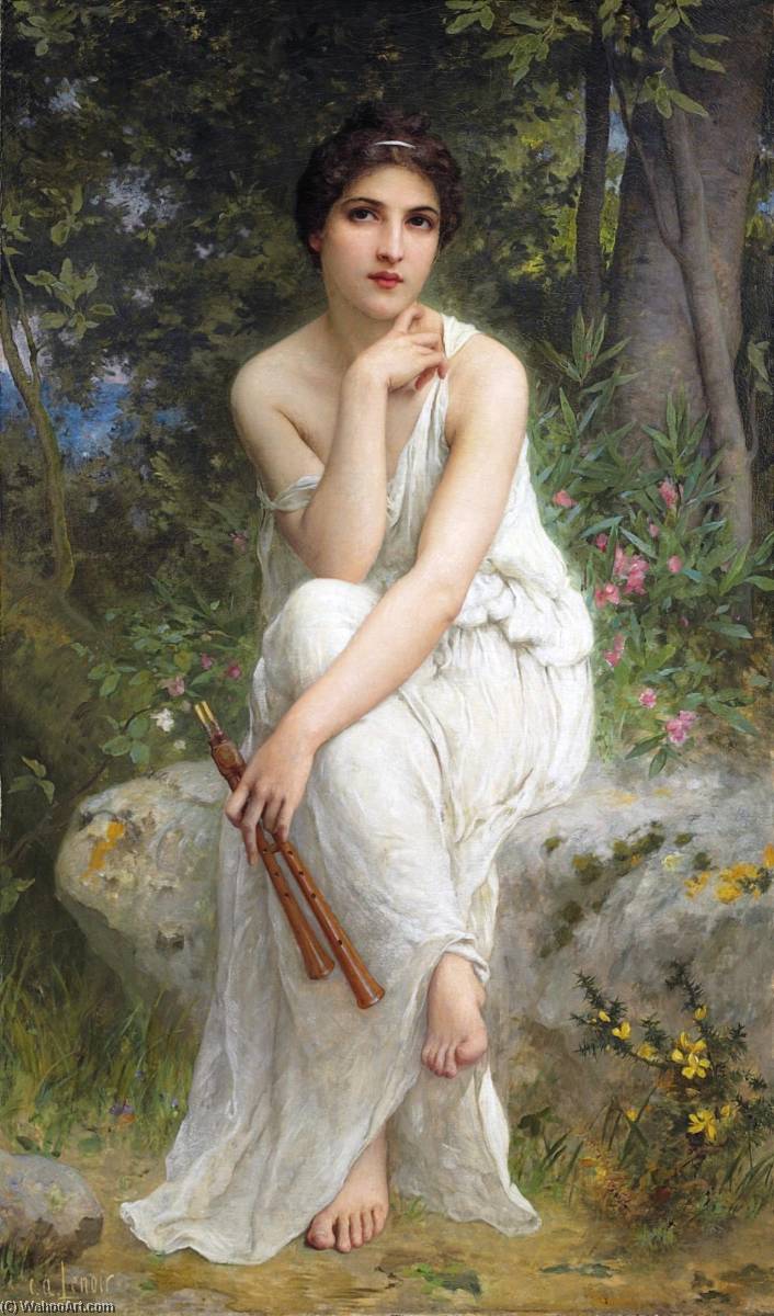长笛演奏家 通过 charles amable lenoir (1860-1926, france)