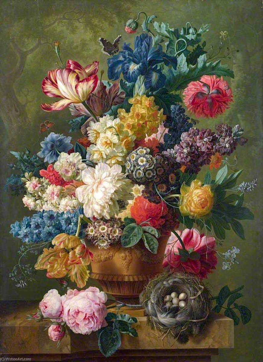 在花瓶花, 油画 通过 paul theodor van brussel
